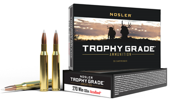 59561 Nosler 60025 Trophy 270 Winchester 130 GR AccuBond 20 Bx/10 Cs Brass