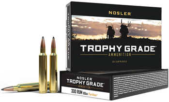 59581 Nosler 60064 Trophy Grade  300 RUM 165 gr Partition (PT) 20 Bx/ 10 Cs