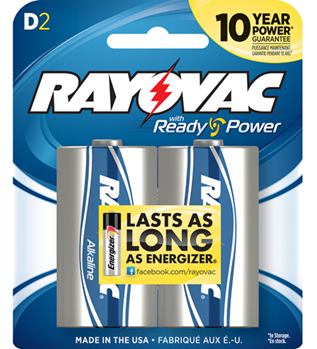 Rayovac/spectru 60199 Rayovac 813-2F D Alkaline 1.5 Volt Alkaline 12000 mAh 2pk