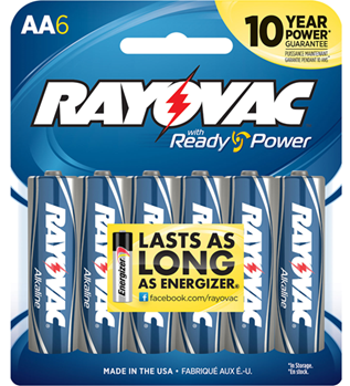 Rayovac/spectru 60201 Rayovac 815-6F AA Alkaline 1.5 Volt Alkaline 2700 mAh 6pk