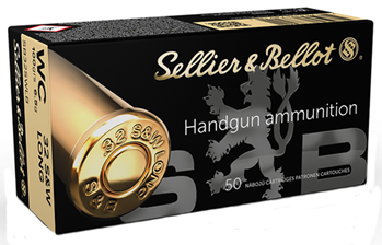 Magtech 61898 Sellier & Bellot SB32SWLB 32 S&W Long Wad Cutter 100 GR 50Box/20Case