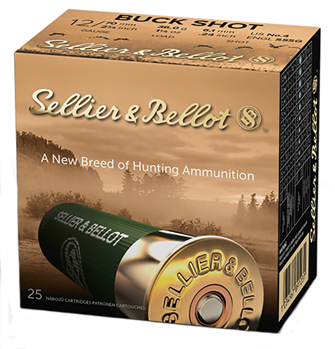 Magtech 61959 Sellier & Bellot SB12BSB Shotgun 12 Gauge 2.75" 27 Pellets 4 Buck Shot 25 Bx/ 10