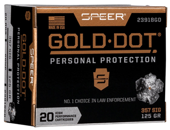 Cci/speer 62006 Speer 4360 Gold Dot Personal Protection 357 Sig .357 125 gr Hollow Point (HP) 10