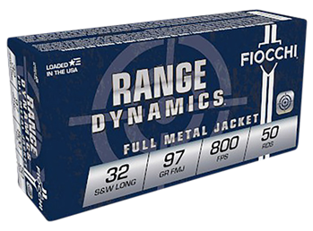 Fiocchi Ammunit 63055 Fiocchi 32SWLA Range Dynamics  32 S&W Long 97 gr Full Metal Jacket (FMJ) 50 Bx/