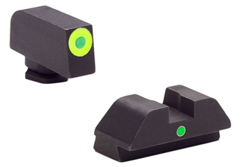 Ameriglo 6312 AmeriGlo GL305 i-Dot Night Sight Set Tritium Green with LumiGreen Outline Front,