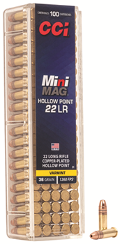 Cci/speer 63201 CCI 0031 Varmint 22 Long Rifle Copper-Plated Hollow Point 36 GR 100Box/50 Case