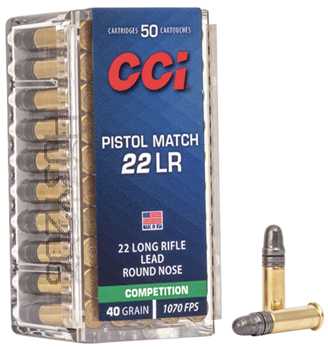 Cci/speer 63208 CCI 0051 Competition Pistol Match 22 LR 40 gr Lead Round Nose (LRN) 50 Bx/ 100 C