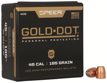 Cci/speer 63260 Speer 4470 Gold Dot Personal Protection .45 Cal .451 185 gr Hollow Point (HP) 10