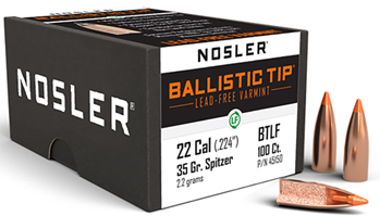 63750 Nosler 45150 Ballistic Tip Lead-Free .22 Cal .224 35 gr Ballistic Tip Lead-Free