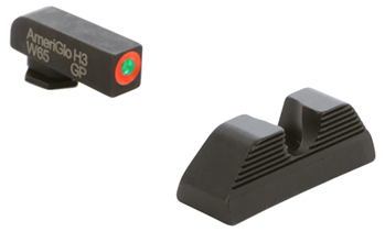 Ameriglo 6406 AmeriGlo GL351 UC Set  Square Green Tritium with Orange Outline Front & U-Notch