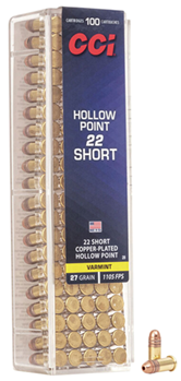 Cci/speer 64518 CCI 0028 Varmint 22 Short Copper-Plated Hollow Point 27 GR 100 Box/50 Case