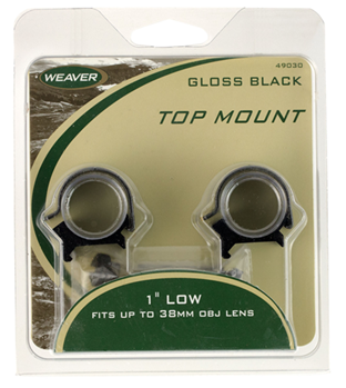64615 Weaver Mounts 49030 Weaver Detachable Top Mount 1" Dia Low Gloss Black