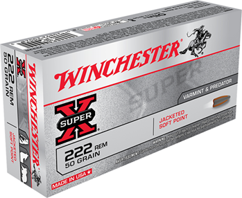 Winchester Ammu 65140 Winchester Ammo X222R Super-X 222 Remington 50 GR Pointed Soft Point 20 Bx/ 10 C