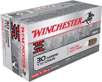 Winchester Ammu 65169 Winchester Ammo X30M1 Super-X 30 Carbine 110 GR Hollow Soft Point 50 Bx/ 10 Cs