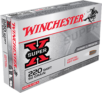 Winchester Ammu 65243 Winchester Ammo X220S Super-X 220 Swift 50 GR Pointed Soft Point 20 Bx/ 10 Cs