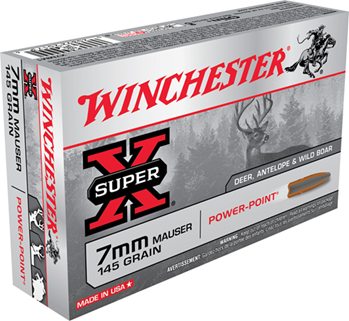 Winchester Ammu 65244 Winchester Ammo X7MM1 Super-X 7X57mm Mauser 145 GR Power-Point 20 Bx/10 Cs
