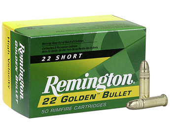 66123 Remington Ammunition 21000 Golden Bullet  22 Short 29 gr Plated Lead Round Nose