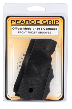 72859 Pearce Grip PGOM1 1911 Finger Groove Insert 1911-Style Compact Black Rubber