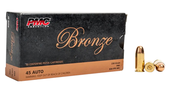 Pmc 74011 PMC 45A Bronze 45ACP Target 230GR FMJ 50 Box/20 Case