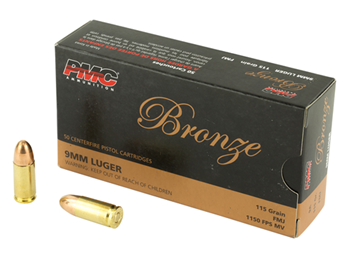 Pmc 74012 PMC 9A Bronze Target 9mm 115GR FMJ 50Box/20Case