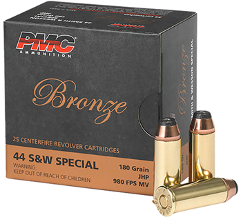 Pmc 74088 PMC 44SB Bronze  44 S&W Spl 180 gr Jacketed Hollow Point (JHP) 25 Bx/ 20 Cs