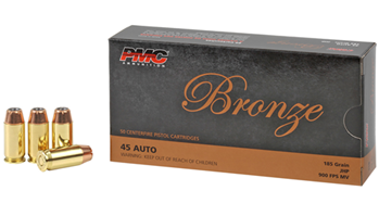 Pmc 74090 PMC 45B Bronze  45 ACP 185 gr Jacketed Hollow Point (JHP) 50 Bx/ 20 Cs
