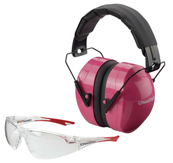 Champion Traps 74851 Champion Targets 40624 Eyes & Ears Combo 26 dB Over the Head Pink Ear Cups with