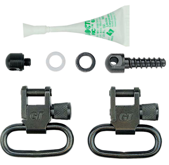 Grovtec Usa Inc 75625 Grovtec US Inc GTSW31 Locking Swivel Set  Shotgun 1" Black Oxide Mossberg 500 St
