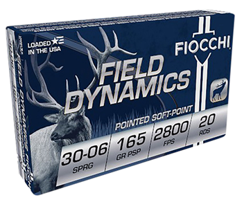 Fiocchi Ammunit 76188 Fiocchi 3006C Field Dynamics  30-06 Springfield 165 GR Pointed Soft Point (PSP)