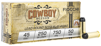 Fiocchi Ammunit 76207 Fiocchi 45LCCA Pistol 45 Colt Lead Round Nose Flat Point 250 GR 50Box/10Case