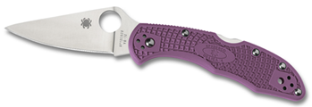 76529 Spyderco CLLFPPR Delica 4 Lightweight 2.88" Folding Drop Point Plain VG-10 SS Bl