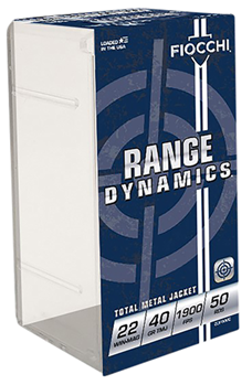 Fiocchi Ammunit 76620 Fiocchi 22FWMC Pistol 22 Win Mag Full Metal Jacket 40 GR 50Box/40Case