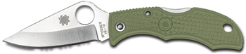 77736 Spyderco LFGP3 Ladybug 3  1.94" Folding Clip Point Plain VG-10 SS Blade Foliage