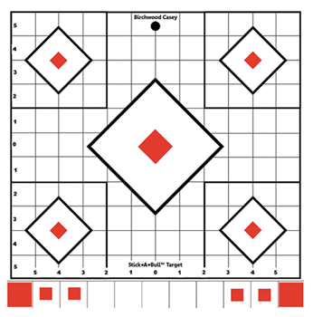 Birchwood Labor 78068 Birchwood Casey 33922 Stick-A-Bull Sight-In Self-Adhesive Paper White/Red 5-Diam