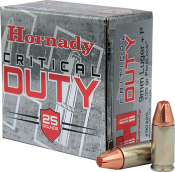 78768 Hornady 90226 Critical Duty  9mm Luger +P 135 gr FlexLock 25 Bx/ 10 Cs