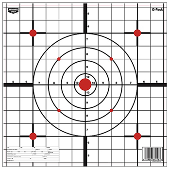 Birchwood Labor 79928 Birchwood Casey 37213 EZE-Scorer Sight-In 12" Bullseye Paper Hanging Black/White