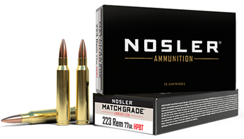 81570 Nosler 60011 Match Grade  223 Rem 77 gr Custom Competition 20 Bx/ 20 Cs