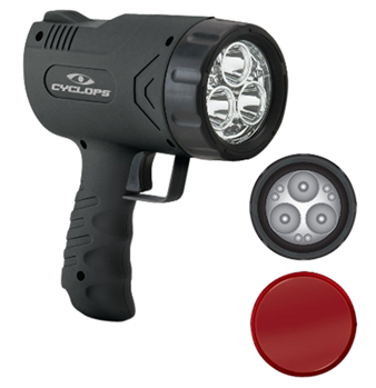 Gsm Outdoors 818 Cyclops CYCX500H Sirius 500 Spotlight 45/500 Lumens Red/White Cree LED Black Pol
