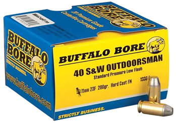 8298 Buffalo Bore Ammunition 23F/20 Outdoorsman  40 S&W 200 gr Hard Cast Flat Nose (H