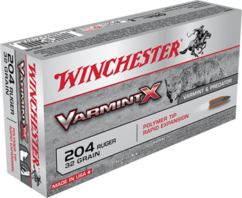 Winchester Ammu 84057 Winchester Ammo X204P Super-X 204 Ruger 32 GR Varmint 20 Bx/ 10 Cs
