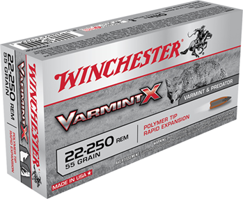 Winchester Ammu 84058 Winchester Ammo X22250P Varmint X  22-250 Rem 55 gr Polymer Tip Rapid Expansion