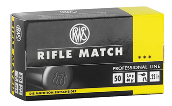 Walther 84759 RWS 2134225 22LR Match Ammo 40 GR 50 Rounds Per Box