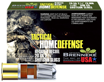 Brenneke Usa 85100 Brenneke SL202THD Tactical Home Defense  20 Gauge 2.75" 3/4 oz Slug Shot 5 Bx/ 5