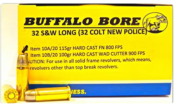 86236 Buffalo Bore Ammunition 10A/20 Pistol  32 S&W Long 115 gr Hard Cast Flat Nose (H