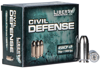 86376 Liberty Ammunition LACD45013 Civil Defense  45 ACP +P 78 gr Hollow Point (HP) 20