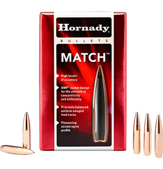 Hornady 2278 Match   22 Caliber .224 68 GR Boat Tail Hollow Point Match 100 Box