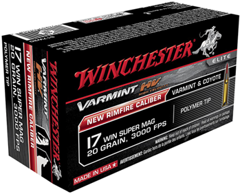 Winchester Ammu 88121 Winchester Ammo S17W20 Varmint 17 Winchester Super Magnum  (WSM) 20 GR Polymer T