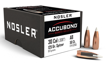 88184 Nosler 52165 AccuBond  30 Caliber .308 125 GR Spitzer Point 50 Per Box