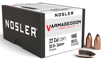 88197 Nosler 36763 Varmageddon  .22 Cal .224 35 gr Flat Base Tipped (FBT) 100 Per Box