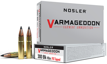 88224 Nosler 40127 Varmageddon  300 Blackout 110 gr Flat Base Tipped (FBT) 20 Bx/ 10 C